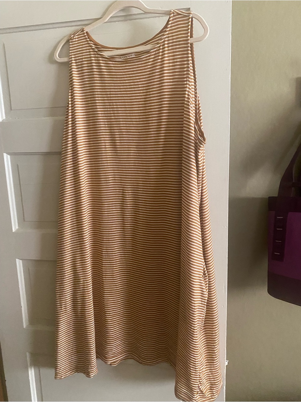 Wool& Camellia Orche stripe 3x merino wool